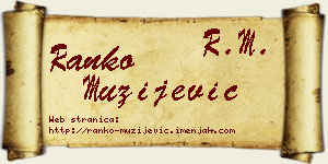 Ranko Mužijević vizit kartica